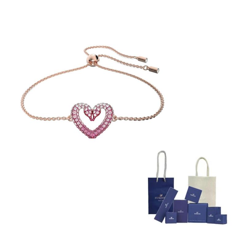 Swarovski Una Faux Crystal Bracelets Womens Pink F-Original Brand Box And Bag