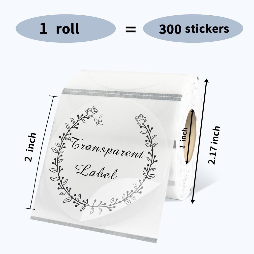 2 Inch Circle Thermal Sticker Labels Self-Adhesive Round Direct Thermal Multi-Purpose Roll Thermal Stickers-600 Labels/1 Roll