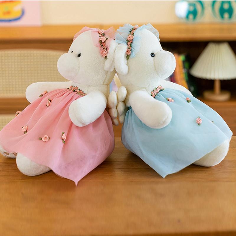 Plush Doll Bear Toy Monet Painting Style Fairy Tale Flower Dress Gift Wedding