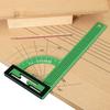 Алюмінієвий сплав 300 мм, L-подібна лінійка для розмітки отворів у деревообробці, Паралельний та кутовий (0-90°) маркер-напрямна для отворів під дроти, Вимірювальні інструменти