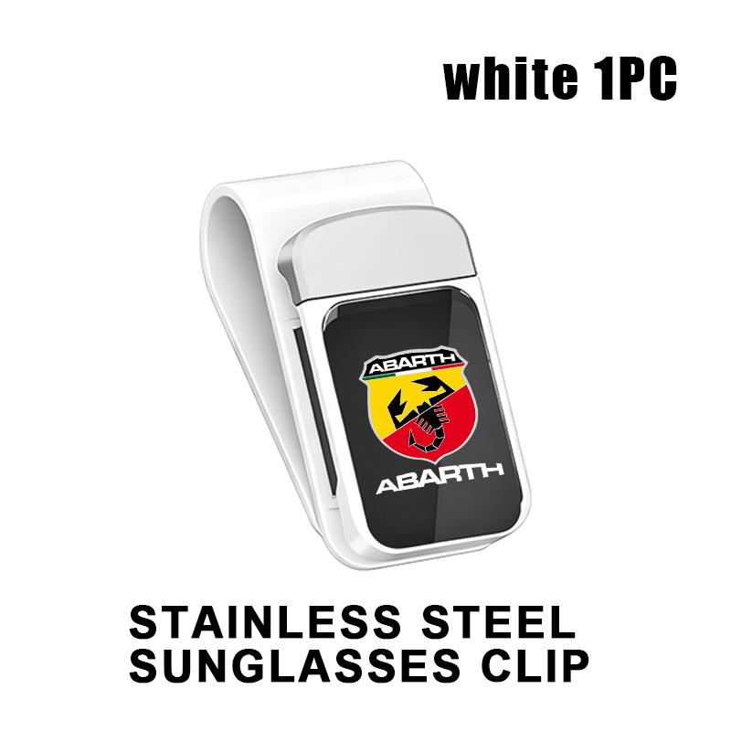 Car Sun Visor Glasses Holder Card Ticket Stainless Storage Clip For Abarth FIAT 500 FR Stilo Doblo Tipo Lancia Musa Grande