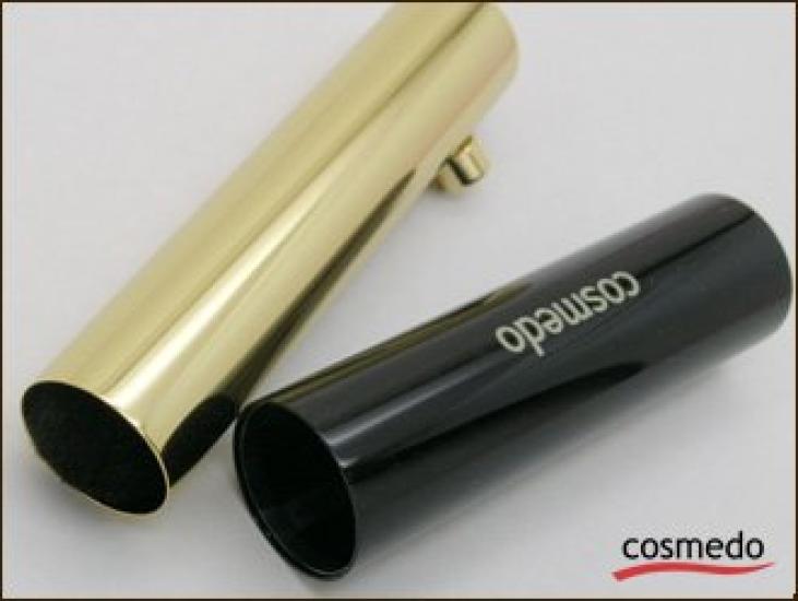 Kumano Brush Cosme-do Portable Slide-Type Cheek Brush (Gray Squirrel + Horsehair Blend) with Cap Makeup Brush H-1