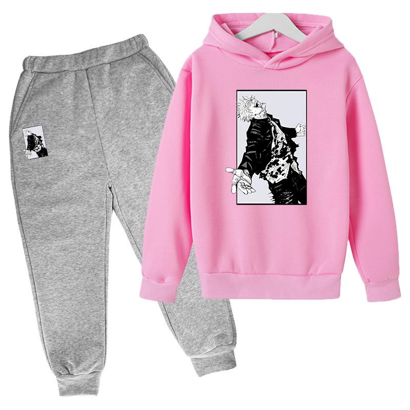 Japanischer Anime-Druck 2024 Kinderkleidung Jungen Kindersets für Babys Kleidung für Mädchen von 9 bis 12 Jahren Heimkleidung