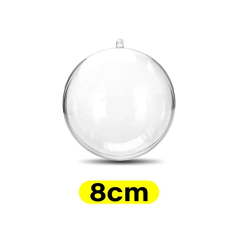 Christmas Hollow Ball Pendent Ornament White Transparent Plastic Hanging Balls New Year Festival Wedding Party Home Decoration