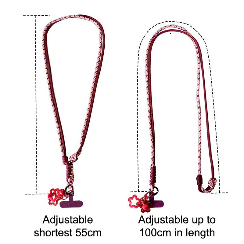 Braided Phone Lanyard Long Crossbody Shoulder Strap Adjustable Outdoor Sports Mountaineering Rope Anti Loss Neck Phone Strap