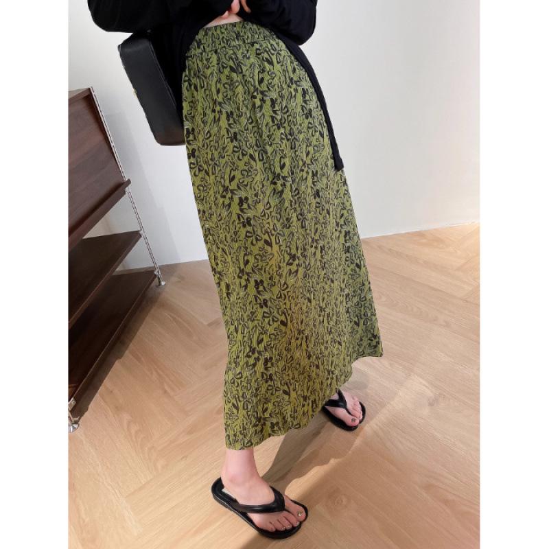 

Летняя плиссированная миди-юбка с цветочным принтом: Стройнящий, Универсальный и Модный Medium