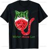 Cute Funny Cat On Watermelon Meme T Shirt Men Women ONeck Fashion  Short Sleeve Tshirts Retro Harajuku Oversized Tshirt