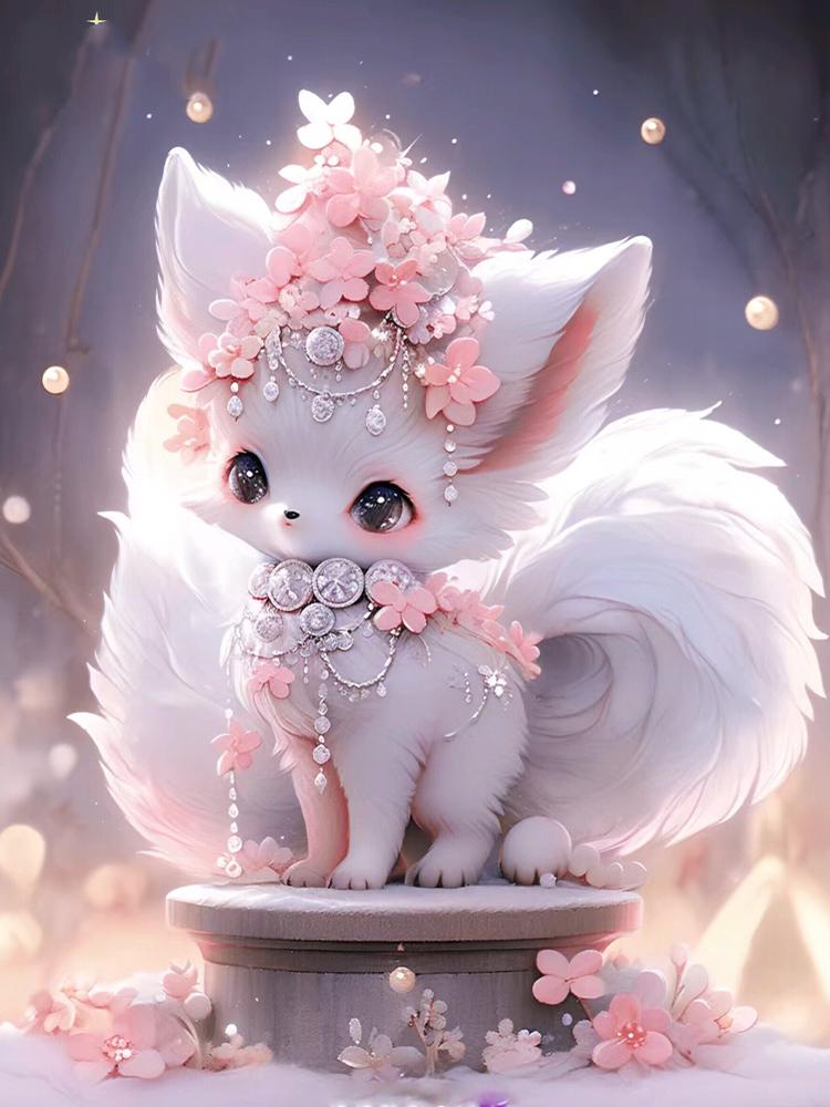 5D Diamond Painting Nine Tailed Little Fox Full Square/Round Diamond Embroidery Set Animal Landscape Mosaic Home Diamond Artist