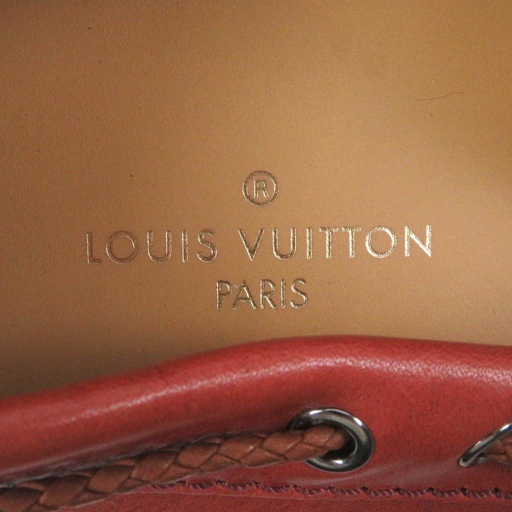 Excellent LOUIS VUITTON Driving shoes LV logo metal loafers Red series 6.5 Used