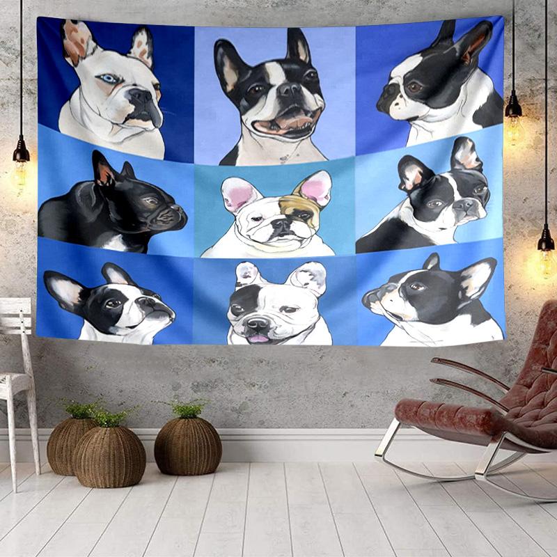French Bulldog Tapestry, Unique Design Tapestry, Wall Decor for Bedroom,Livingroom, Playroom,Heartwarming Fan Holiday Gifts