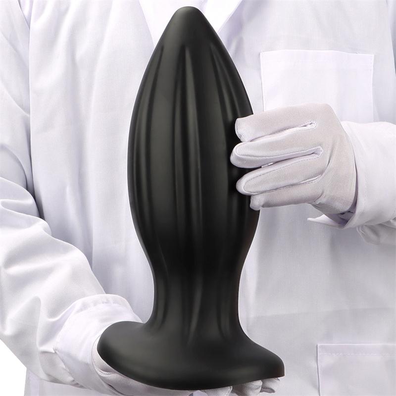 Black Yu'er Sucker Rear Court Big Anal Plug Fisting Training Soft Anal Expansion Silicone Super Large Anal Plug Dildo