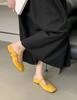 Spring 2025 new one-word with soft sole square head versatile flat-soled single shoes women's fashion shallow mouth Mary Jane shoes