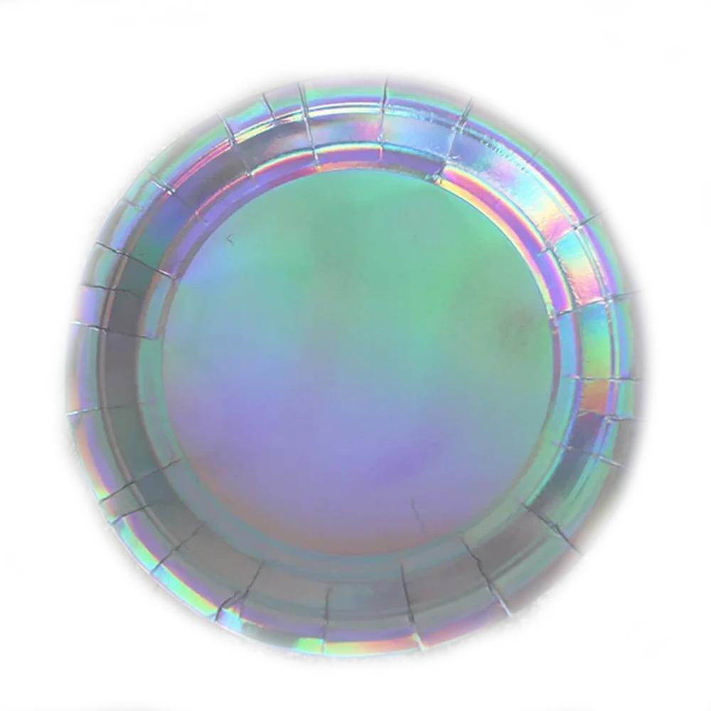 Laser Paper Cups Plates With Bronzing Disposable Paper Tableware For Party Cake Wedding Birthday Banquet Picnic Dessert Decoration Supplies