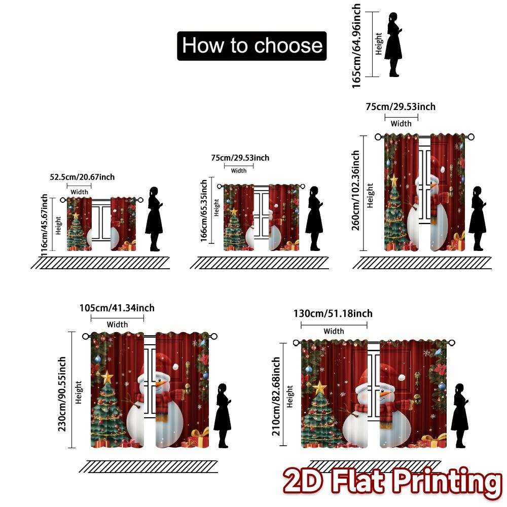 2pcs,Curtains Cute Snowman Christmas Greeting (3) Chic Contemporary Curtains Prints Light Filtering Curtains Thermal Insulation,