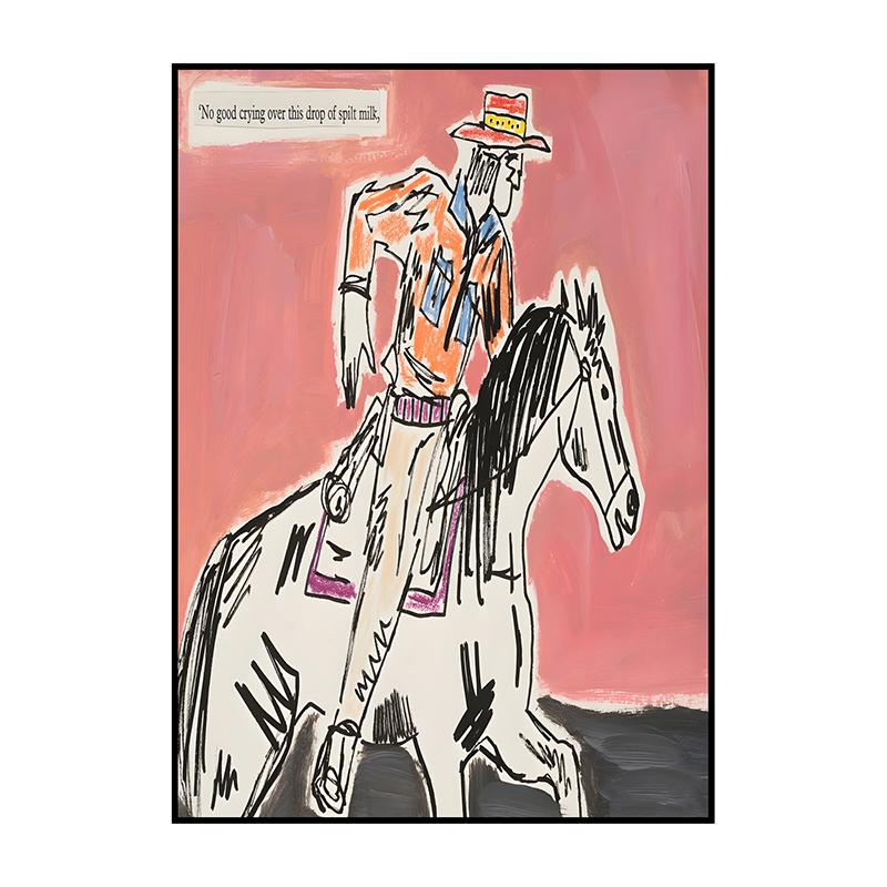 Abstract Classic Vintage Western Cowboy Poster Into The Wild Wall Art Print Canvas Painting for Living Room Home Decor Picture