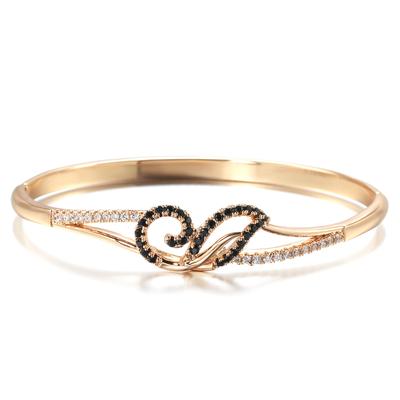 Nova Pulseira Charm Ouro Rosa Pulseira Bracelete Zircônia Natural Preta Trendy Joias de Casamento Alta Qualidade Presente Para Mulheres