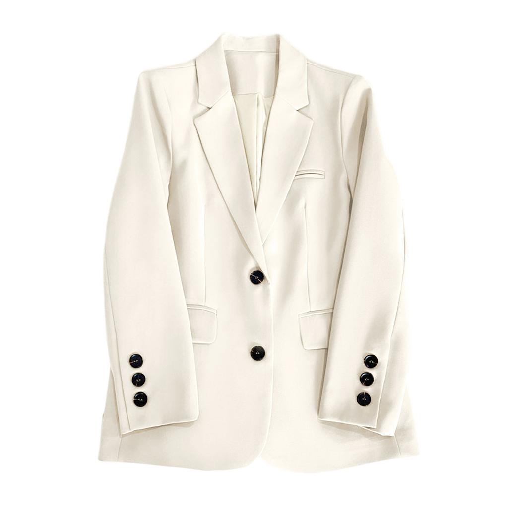Women Fashion Long Sleeve Single Button Jackets Elegant  Lady Business Casual Blazers