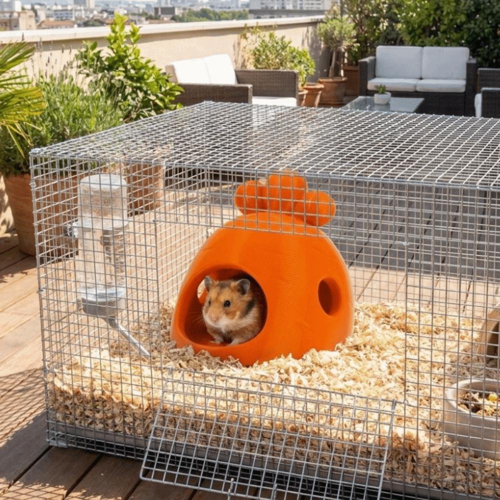 Plastic Carrot Shaped Hamster House 3D Printed Small Animal Cage Hamster Cage