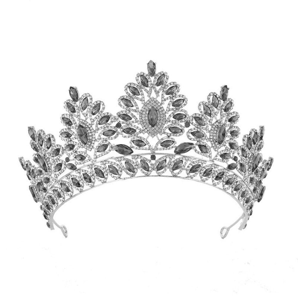 Large Baroque Rhinestone Crown Hairband Exquisite Tiaras Queen Diadem Crystal Crown  Bride Wedding