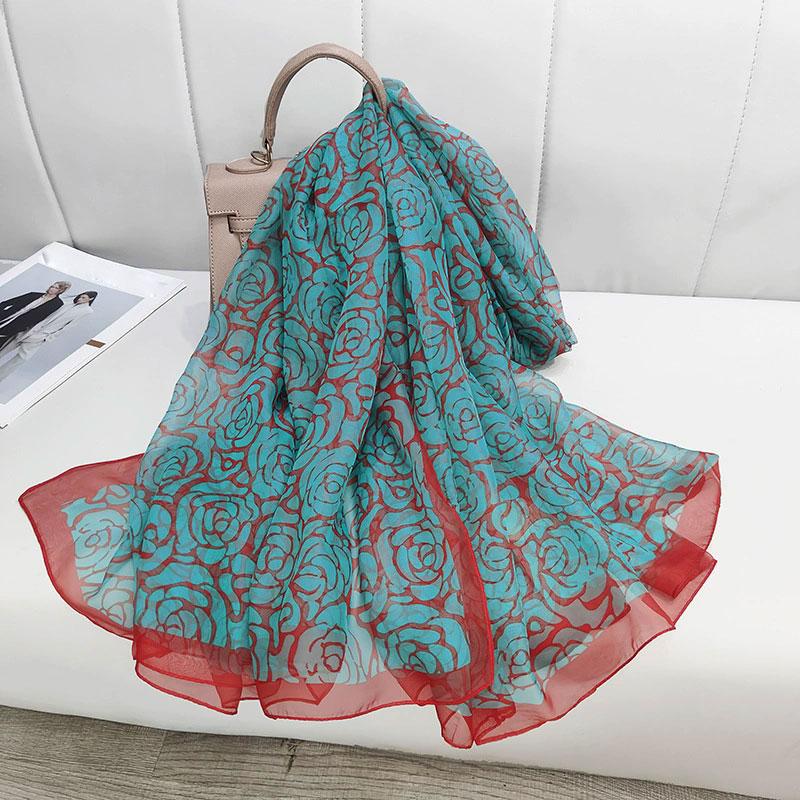 New Beach Stoles Sunscreen Wraps Shawls Silk Scarf Spring Foulard Female Hijab Scarves Wraps for Women Hijab Headband Bandana