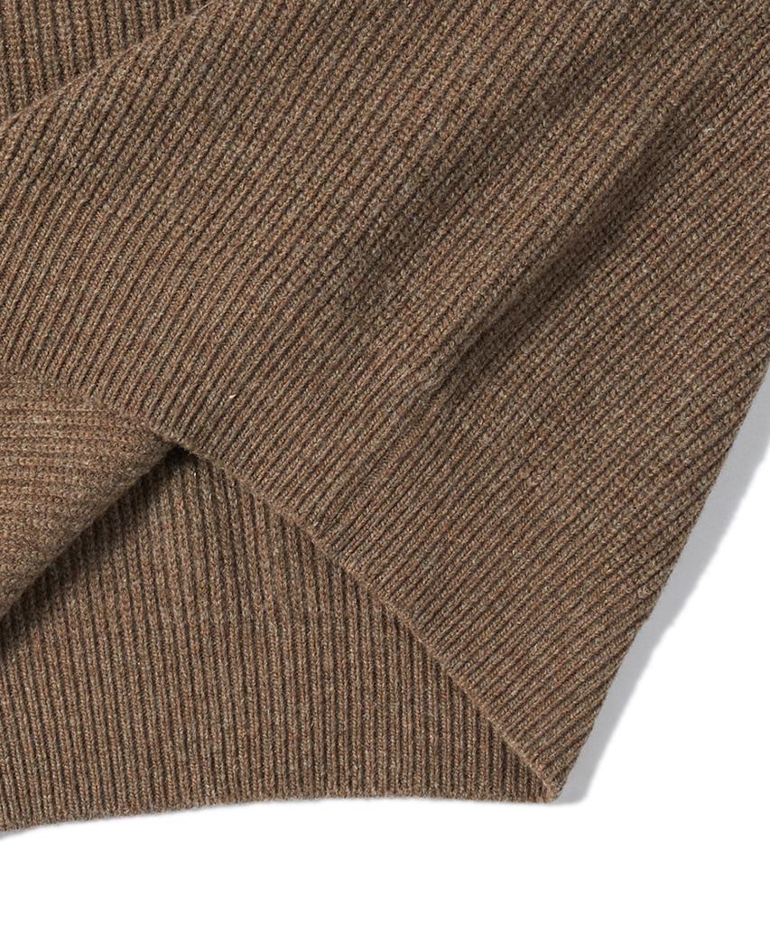 Beyond Closet [Collection Line] Super Fine Merino Wool Waffle Knit Cardigan Brown