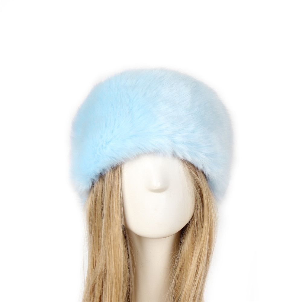 Outdoor Snow Earwarmer Girl Faux Fur Headband Fur Faux Women Winter Hats Fluffy Russian Caps