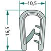 Universal window seal profile 10x15 5