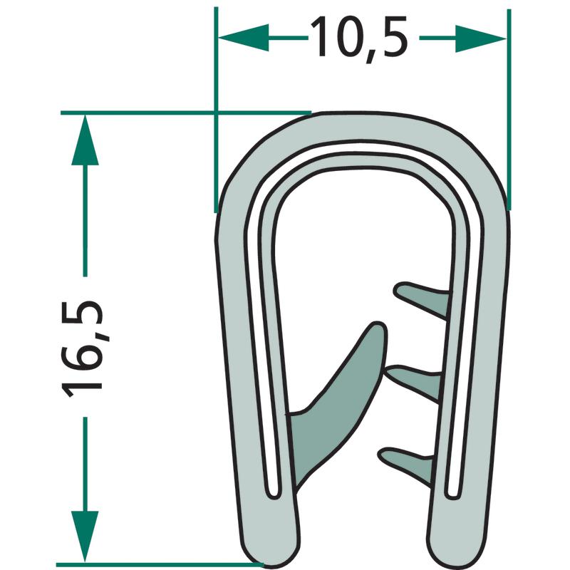 Universal window seal profile 10x15 5