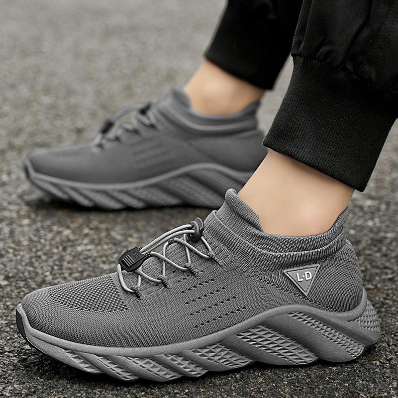 2025 autumn new fashion men's shoes breathable mesh fly-woven socks shoes running casual shoes men's sports shoes