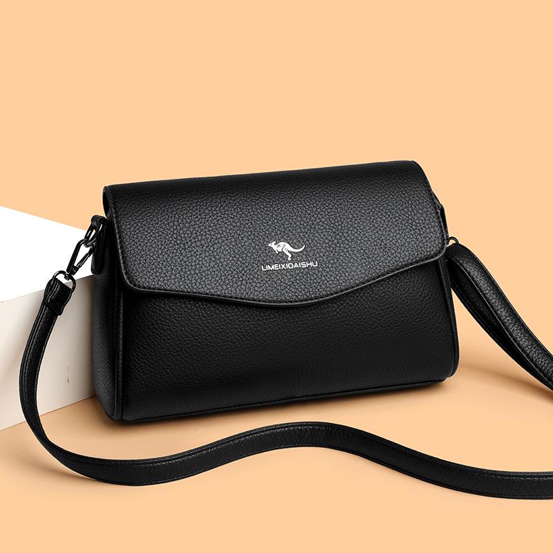 

Premium Women s Genuine Leather Crossbody Bag - Versatile, Large Capacity Flap-Over Shoulder Bag коричневий