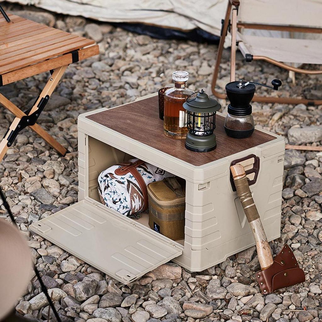 Storage Bin, Camping Box with Handle, Folding for Fishing