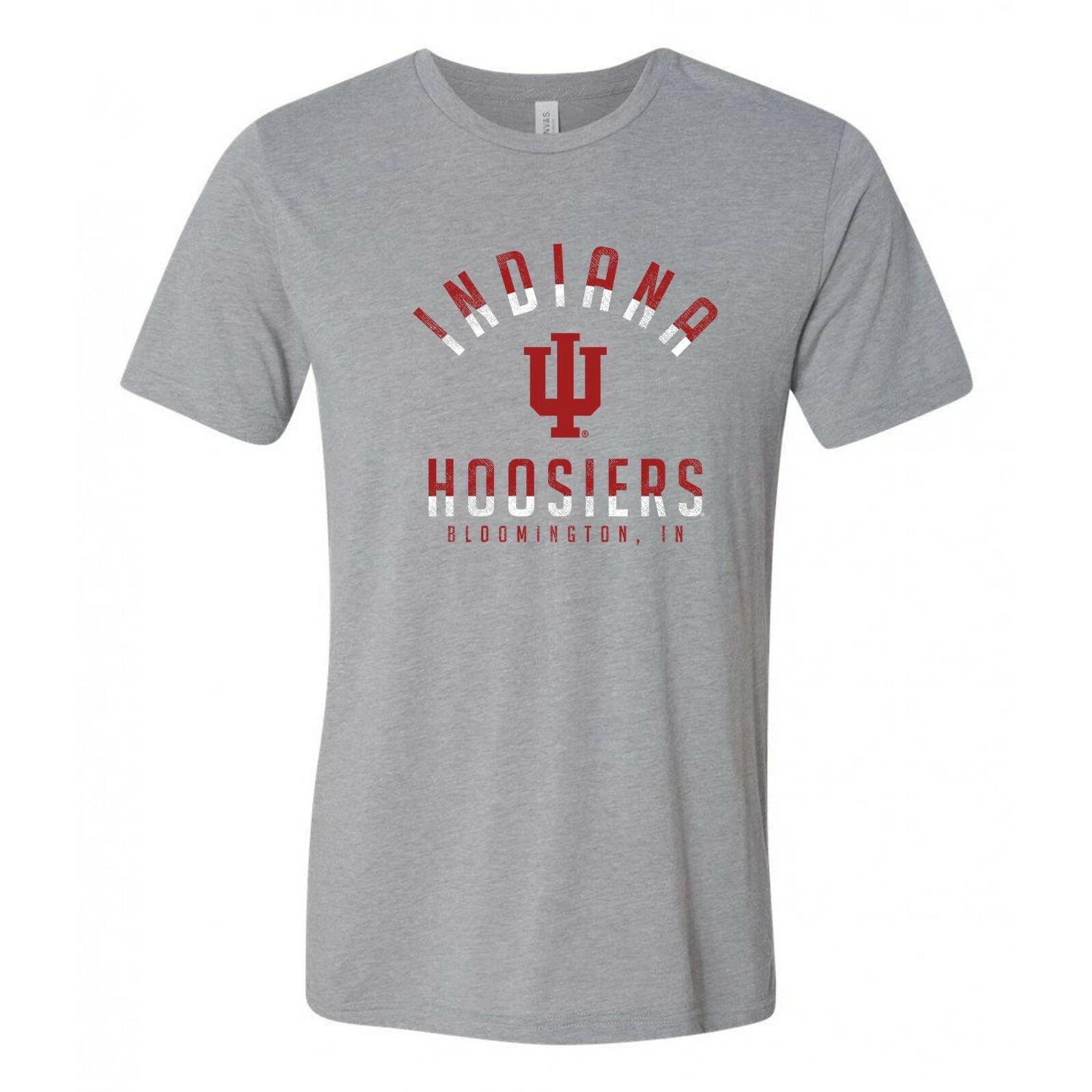 Indiana University Hoosier Division Arch Triblend T Shirt - Athletic Grey 4XL