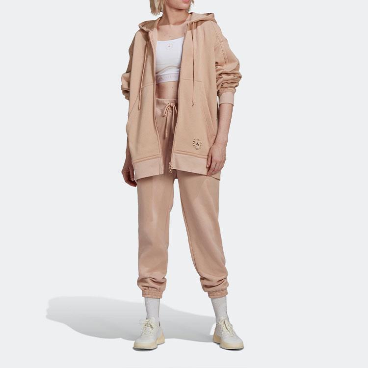 adidas X Stella McCartney Solid Color Hooded Casual Sweatshirt Women Light Pink H59289