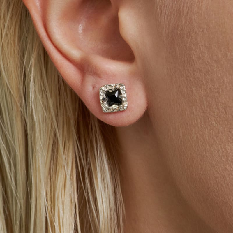

liersi square natural stone earrings Silver(pure)