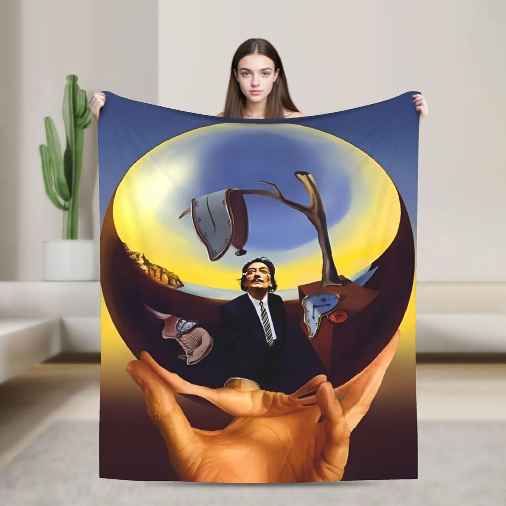 Salvador Dali Spanisches Öl Signiert Mode Decken Surrealistische Szene Fleece Überwurf Mode Decke Schlafzimmer Sofa Dekoration Dünne Tagesdecke Porta