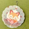 Fox and Lotus Heart Design Metal Wind Chime with 360 Rotating Hook for Garden Balcony Patio Indoor Outdoor Decor No Electricity Needed