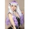Synthetic white purple dyed wool curly wig languid lazy temperament long curly hair wigs for women daily cosplay party gifts