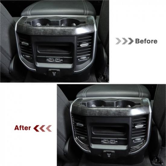 Rear Air Conditioner Vent Trim Decoration Strip for 2018+ Dodge Ram 1500 Carbon