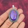 Purple Copper Turquoise Pendant, 925 Solid Sterling Silver Jewelry, Gemstone Pendant, Gift For Her Handmade Dainty Jewelry