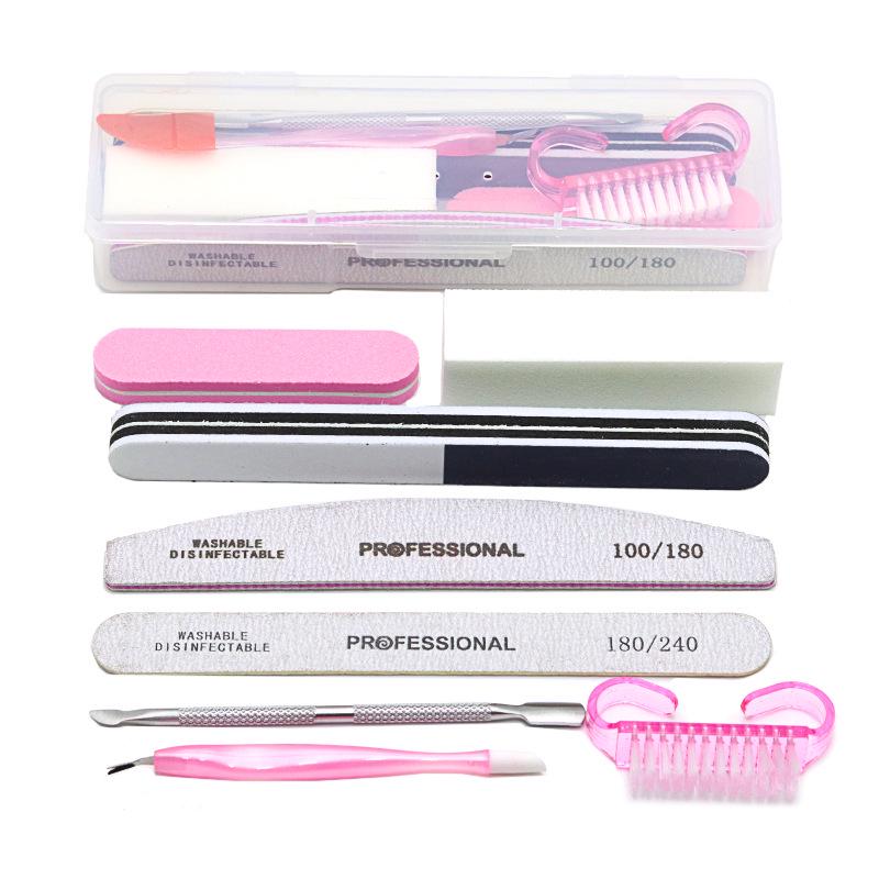 

Серо-белая пилка для ногтей в форме полумесяца: Набор двусторонних инструментов для придания формы и полировки в наличии 19x3.3x5.2 cm розовый