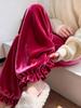 Plus Size Pitaya Lace Velvet Trousers - Women's Loose Straight Leg Pants for Autumn/Winter
