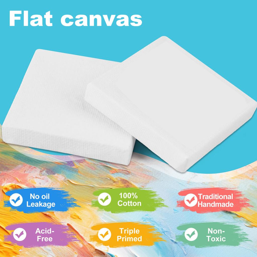 10 Pcs Oil Painting Board No Oil Leakage Triple Primed Wooden Mini Primer Stretch Canvas for Oil Watercolor Acrylic Art Supplies Art Primed Canvas