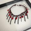Vintage Tassel Beads Necklace Gothic Clavicle Chain Fashion Beaded Choker  Girls