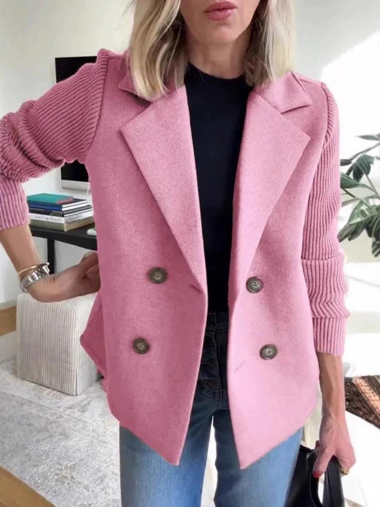 2025 European & American Women's Woolen Suit Collar Casual Top Coat