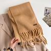 Woolen solid color wool blended scarf women's autumn and winter scarf macaron color thickened braid fringed shawl