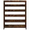 Shoe Rack Smoked Oak Finish 31.5 x 9.8 x 39.4 in (80 x 25 x 100 cm) Engineered Wood