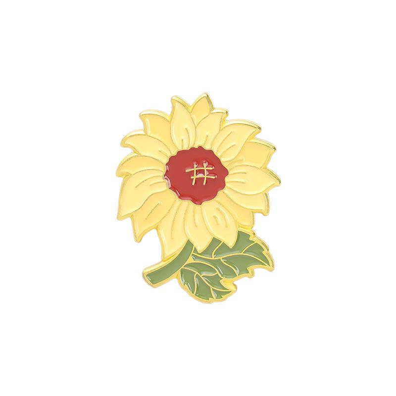 

Trendy Cartoon Unique Sunflower And Lily Enamel Pin Badge Perfect For Any Outfit XZ4149