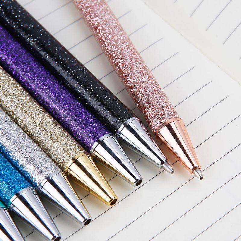 Luxury Bling Metal Ballpoint Pen 1.0mm Glitter Oil Flow Pens Office Supplies