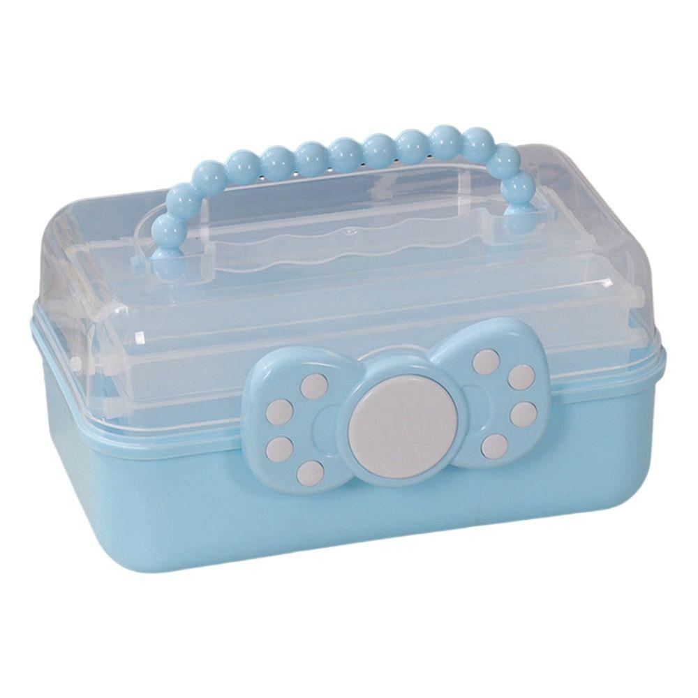 Складная коробка для хранения заколок для волос большой емкости для детей и девочек синий