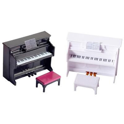Plastik Puppenhaus Miniaturklavier mit Hocker Mini Puppenhaus Instrumentenmodell